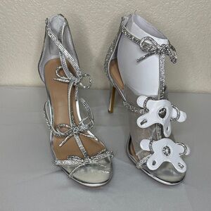 INC International Concepts Silver Strappy Heels
